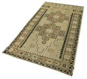 Handmade Wool Area Rug - Taspinar Beige Classic Wool Rug 3'9''x7'5'' Vintage Style