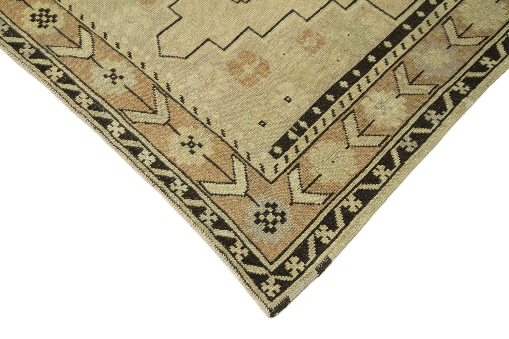 Handmade Wool Area Rug - Taspinar Beige Classic Wool Rug 3'9''x7'5'' Vintage Style