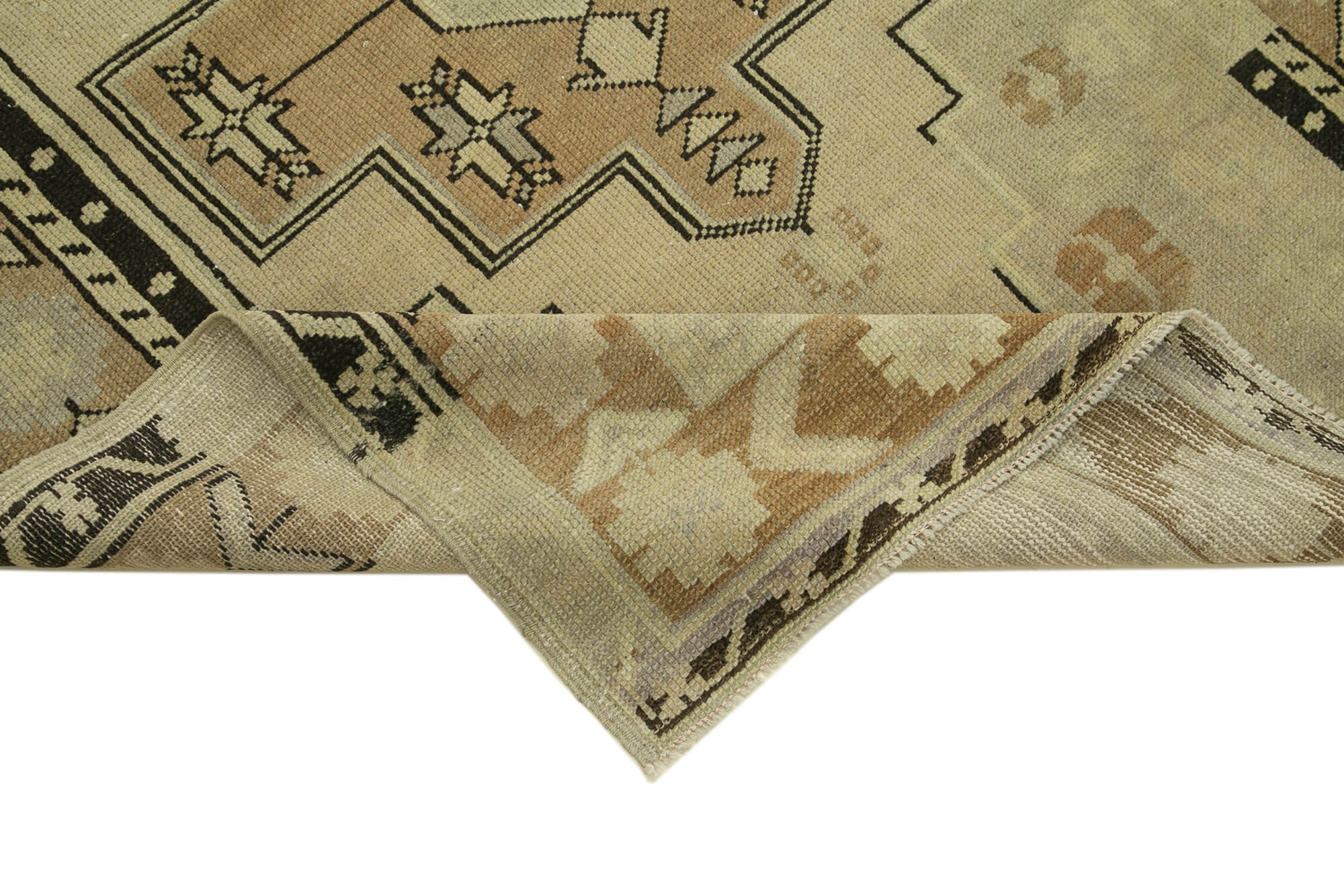 Handmade Wool Area Rug - Taspinar Beige Classic Wool Rug 3'9''x7'5'' Vintage Style