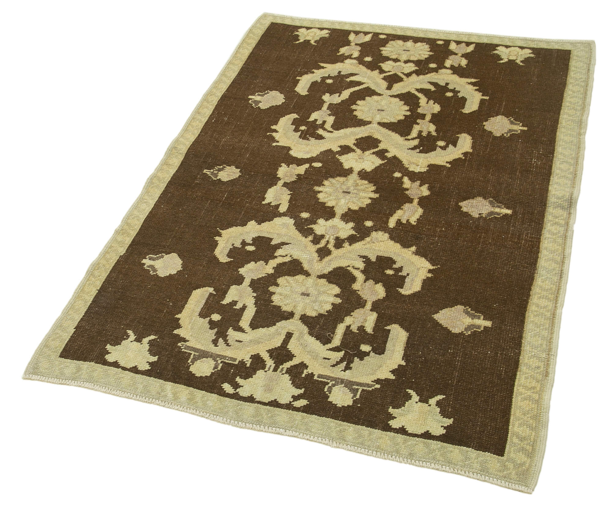 Handmade Wool Area Rug – Taspinar Brown Classic Wool Carpet 3'3''x4'8''