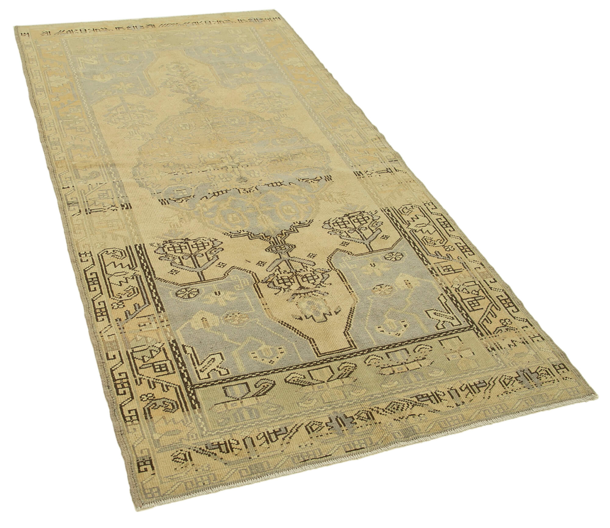 Handmade Wool Area Rug – Classic Beige Decor Turkish Wool Carpet 3'5''x6'11''