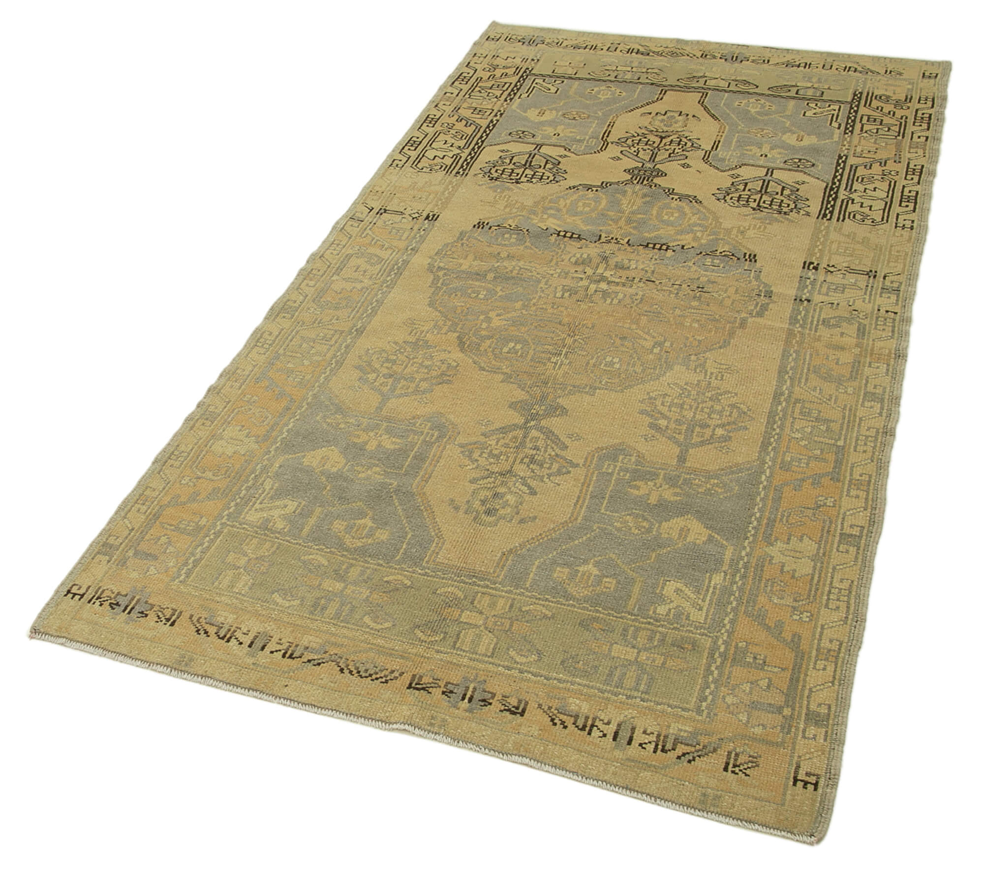 Handmade Wool Area Rug – Classic Beige Decor Turkish Wool Carpet 3'5''x6'11''