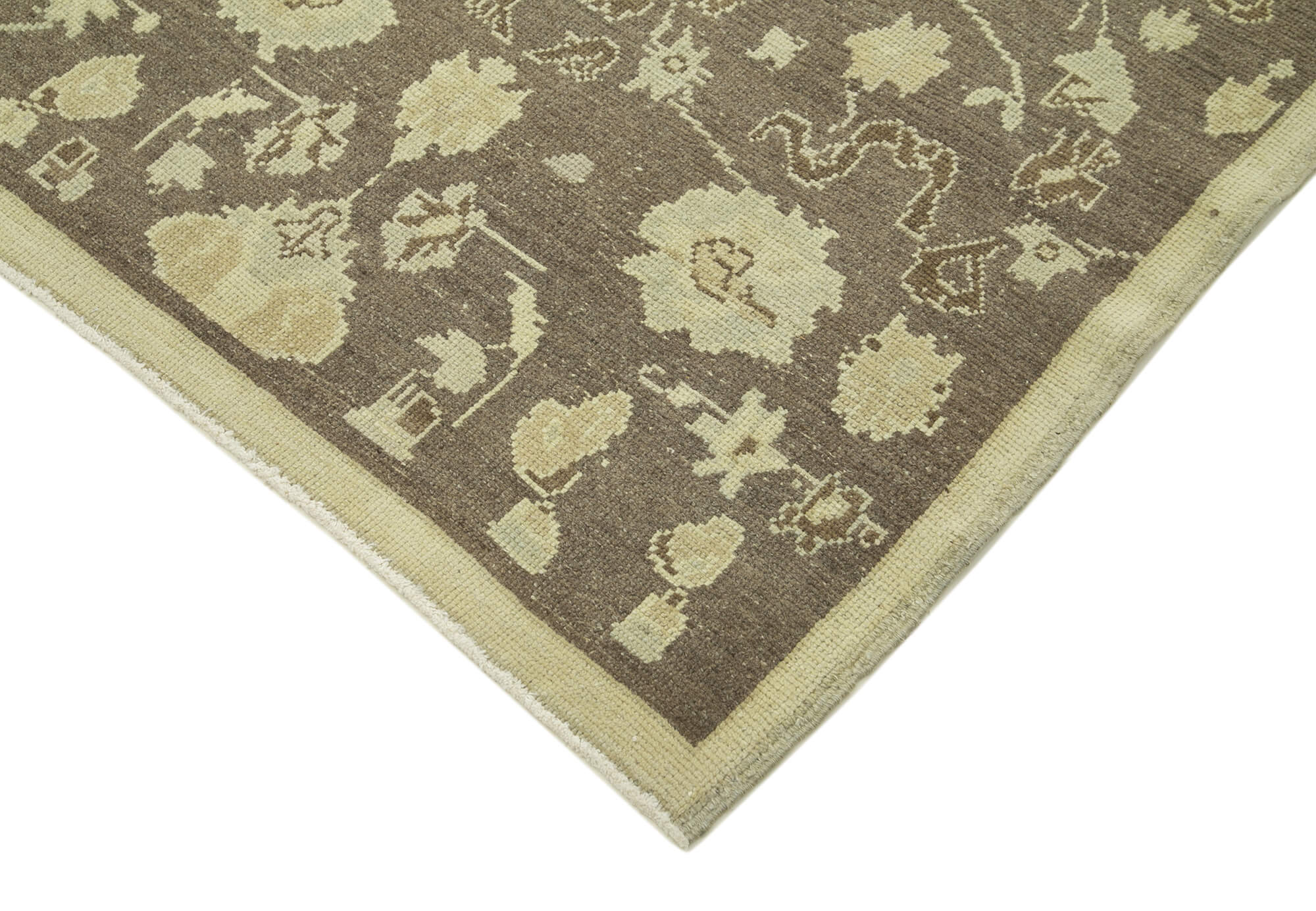 Handmade Wool Area Rug | Classic Beige Turkish Vintage Carpet 3'8''x7'7''