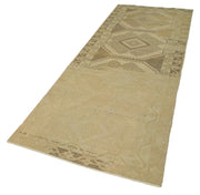 Handmade Wool Area Rug – Classic Beige Wool And Cotton Carpet 3'5"x9'7"
