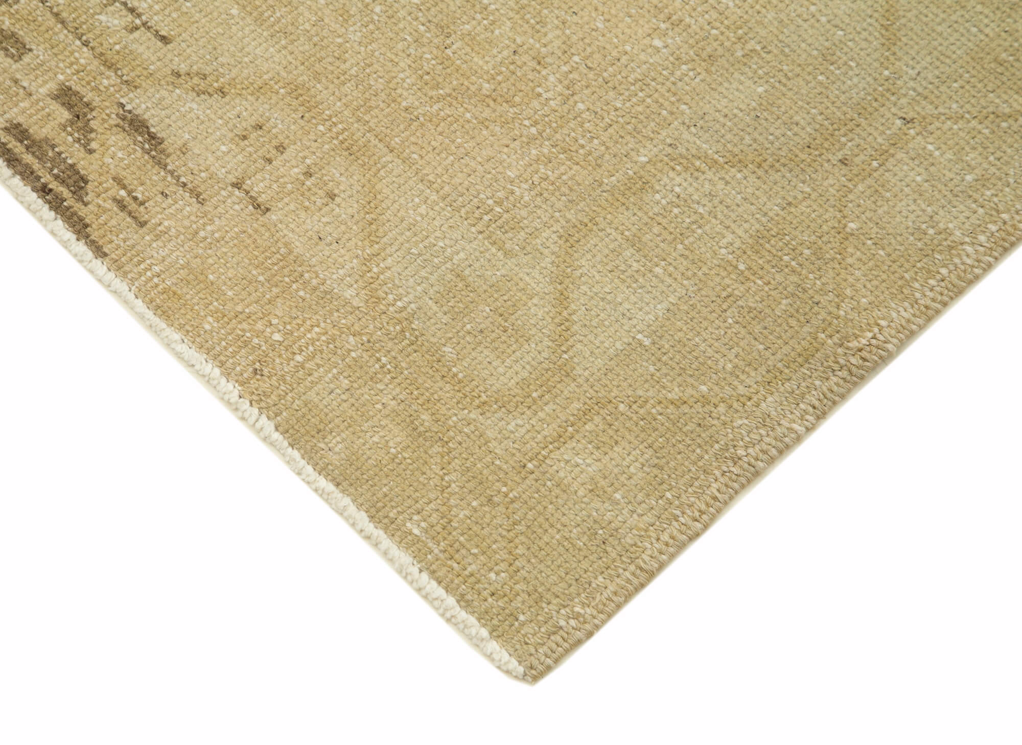 Handmade Wool Area Rug – Classic Beige Wool And Cotton Carpet 3'5"x9'7"