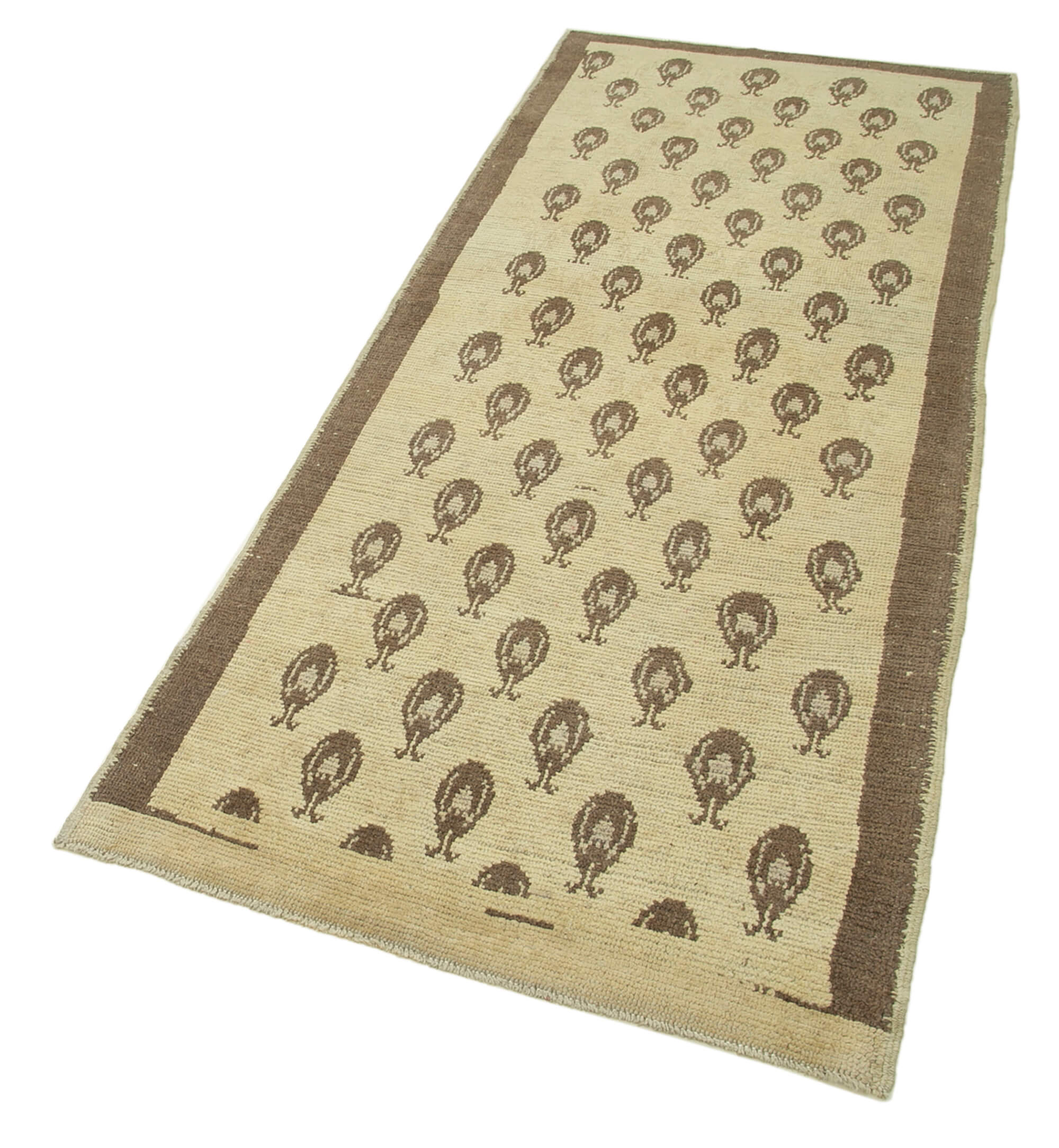 Handmade Wool Area Rug – Taspinar Classic Beige Turkish Wool Carpet 2'11''x7'1''