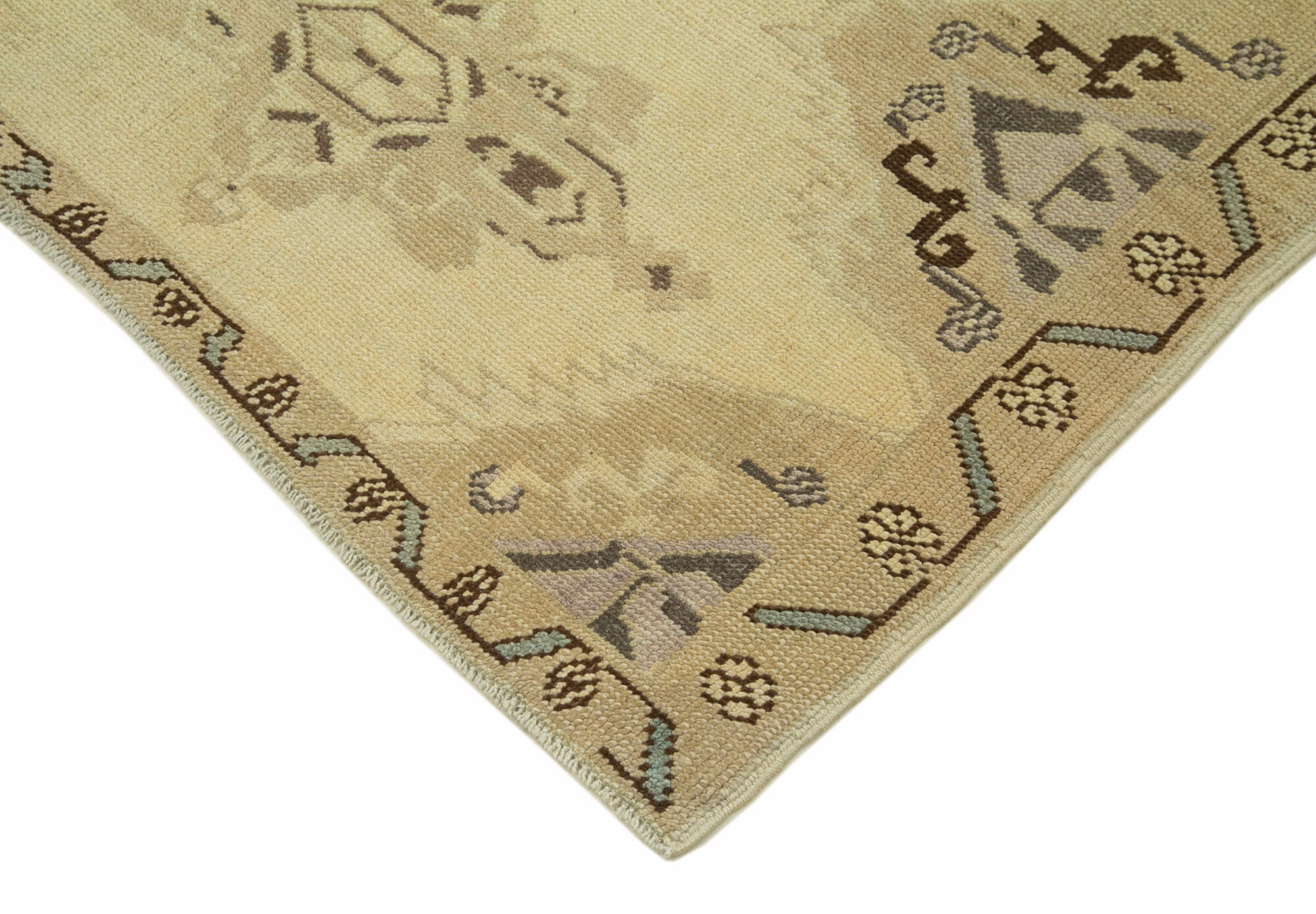 Handmade Wool Area Rug - Taspinar Classic Wool Rug | Beige Cotton Backing Carpet 3'7''x6'7''