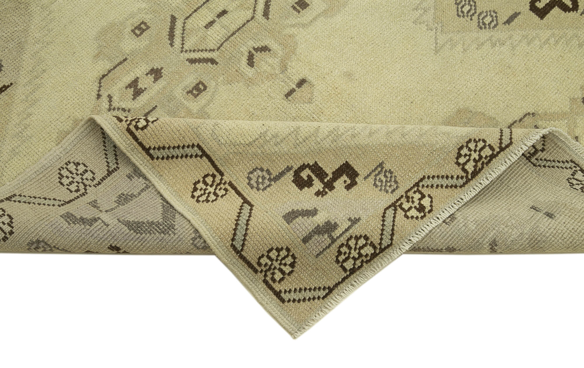 Handmade Wool Area Rug - Taspinar Classic Wool Rug | Beige Cotton Backing Carpet 3'7''x6'7''