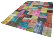 Handmade Patchwork Rug - Kirk Yama Blue Cotton Wool Area Rug 6'8''x9'10''