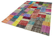 Handmade Patchwork Rug – Kirk Yama Blue Cotton Wool Area Rug 6'8''x9'11''