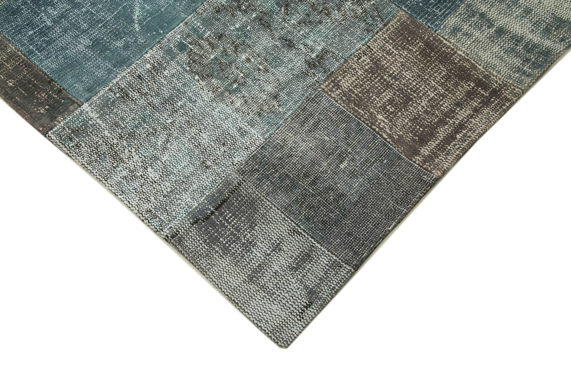 Handmade Patchwork Rug - Kirk Yama Grey Cotton Wool Area Rug 6'7''x9'10''