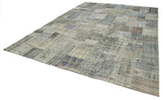 Handmade Patchwork Rug - Kirk Yama Grey Cotton Wool Large Living Room Rug 9'11''x13'6''