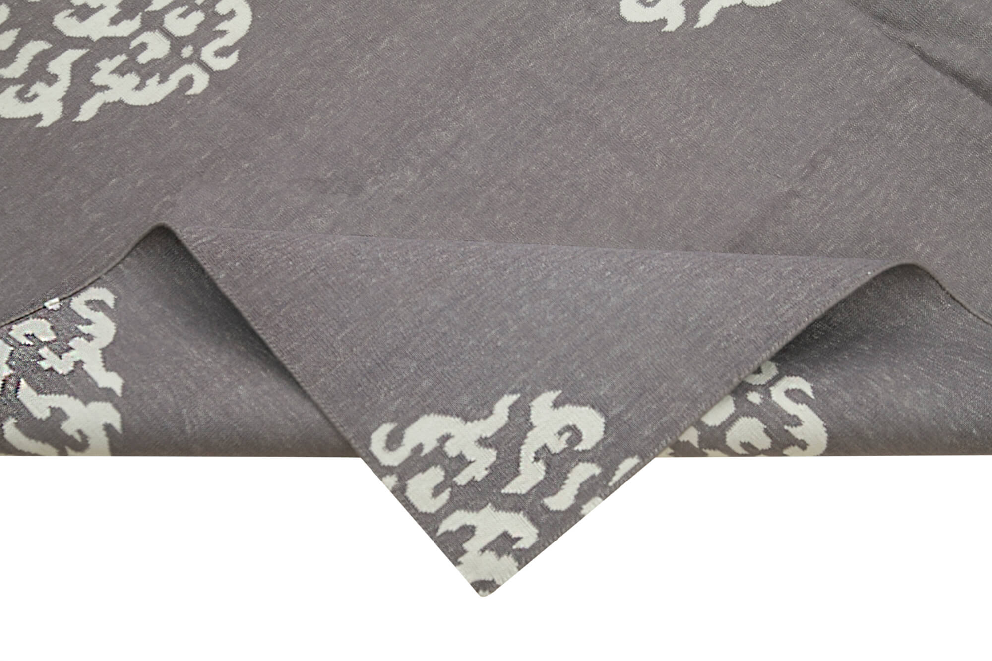 Handmade Wool Area Rug – Grey Geometric Cotton Wool Rug 6'2'' x 8'10'' by Agacan