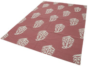 Handmade Area Rug – Red Geometric Cotton Wool Vintage Hand Knotted Carpet 5'11" x 8'11"
