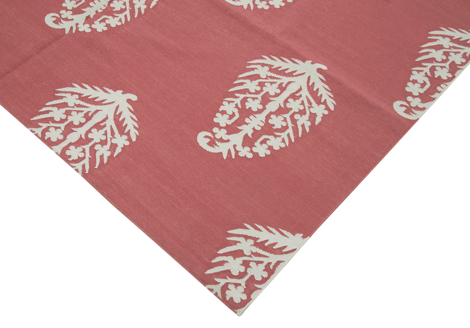 Handmade Area Rug – Red Geometric Cotton Wool Vintage Hand Knotted Carpet 5'11" x 8'11"