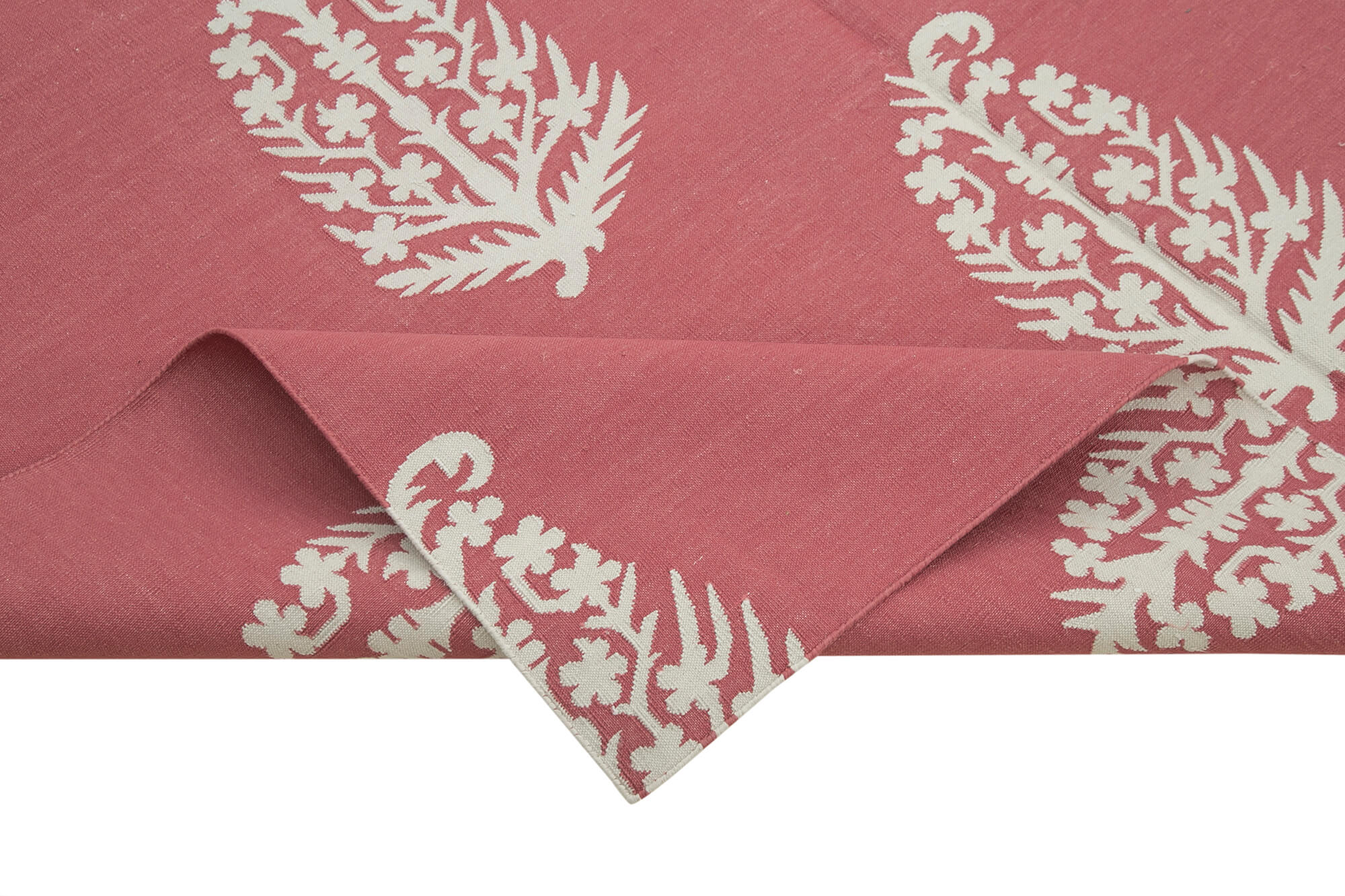 Handmade Area Rug – Red Geometric Cotton Wool Vintage Hand Knotted Carpet 5'11" x 8'11"