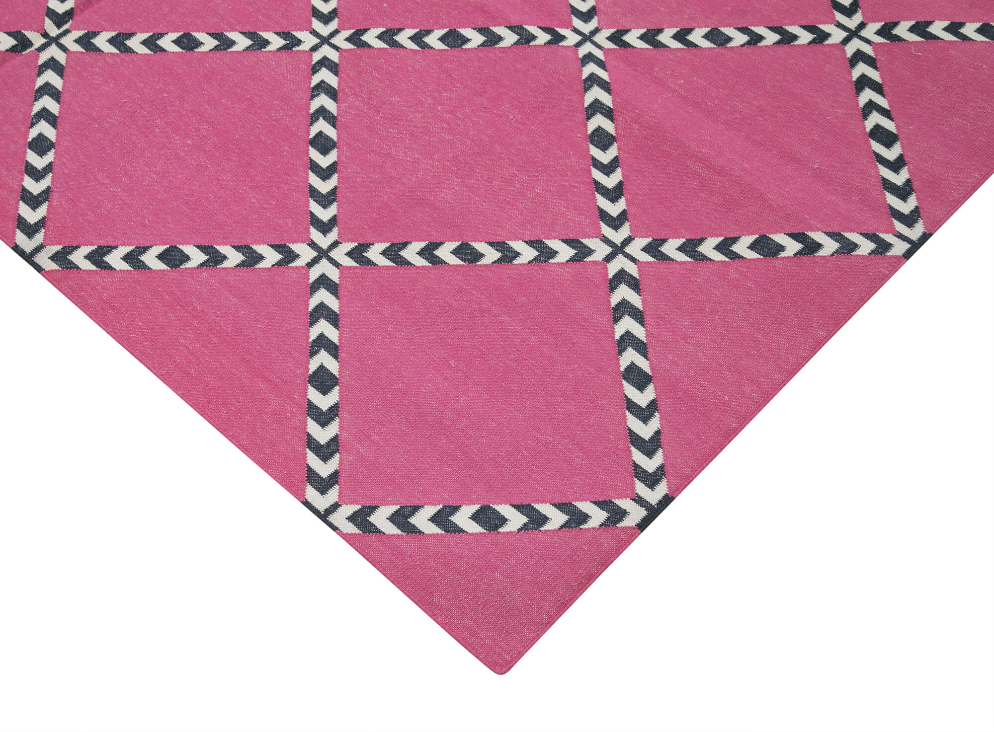 Handmade Area Rug - Purple Geometric Cotton Wool Rug | Durable Turkish Wool Carpet