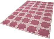 Handmade Area Rug - Purple Geometric Cotton Wool Rug 6'2" x 9'0" Bohemian Style