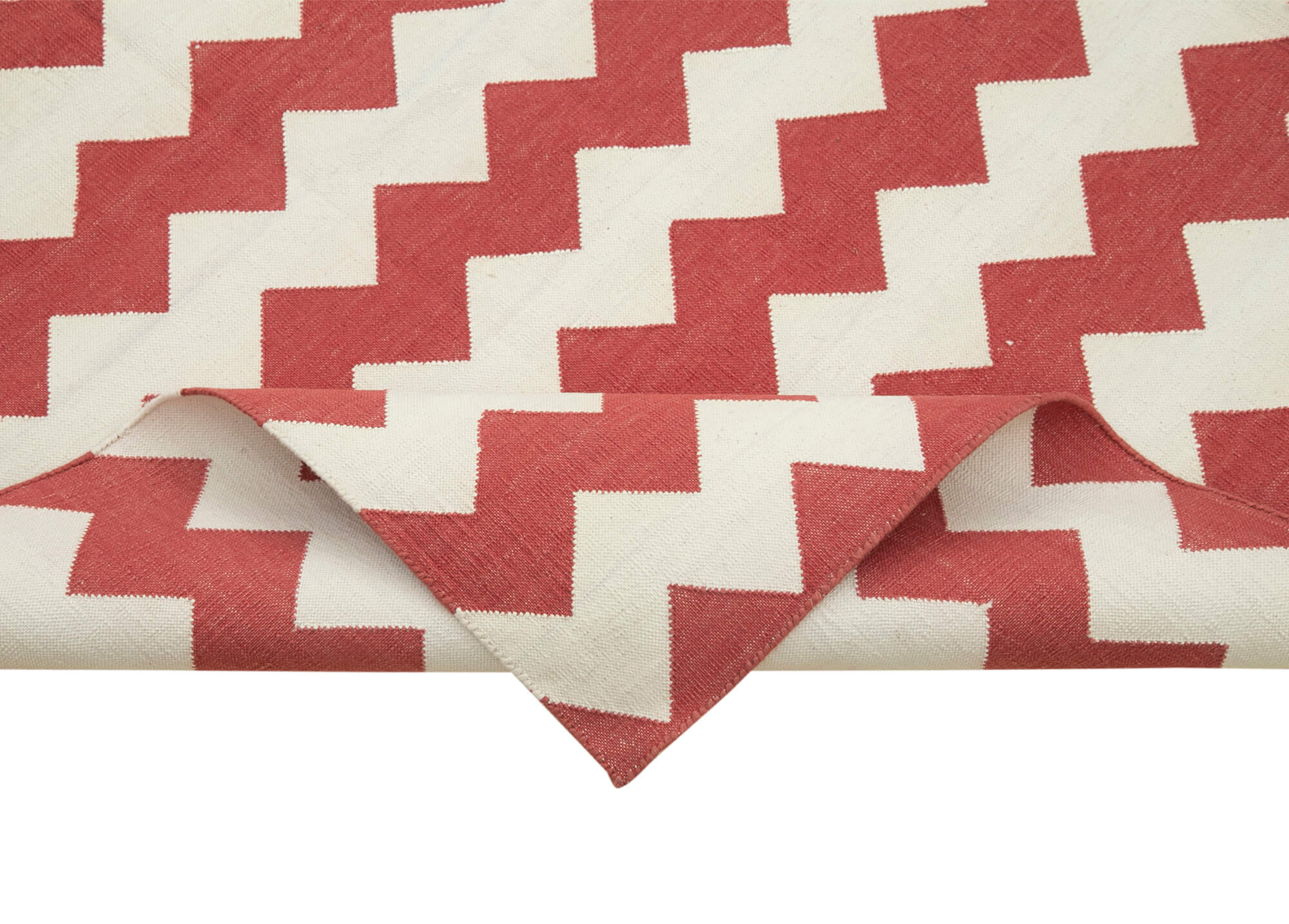 Handmade Area Rug - Red Geometric Cotton Wool 6'x9' Vintage Turkish Carpet
