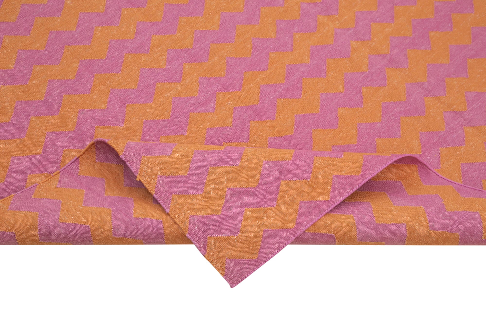 Handmade Area Rug – Purple Geometric Cotton Wool Rug, 6'0" x 8'11" Bohemian Style