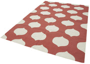 Handmade Wool Area Rug - Red Geometric Pattern Cotton Wool Rug 6'1"x8'10"