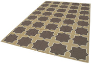 Handmade Wool Area Rug – Brown Geometric Cotton Wool Rug 6'3'' x 9'1''