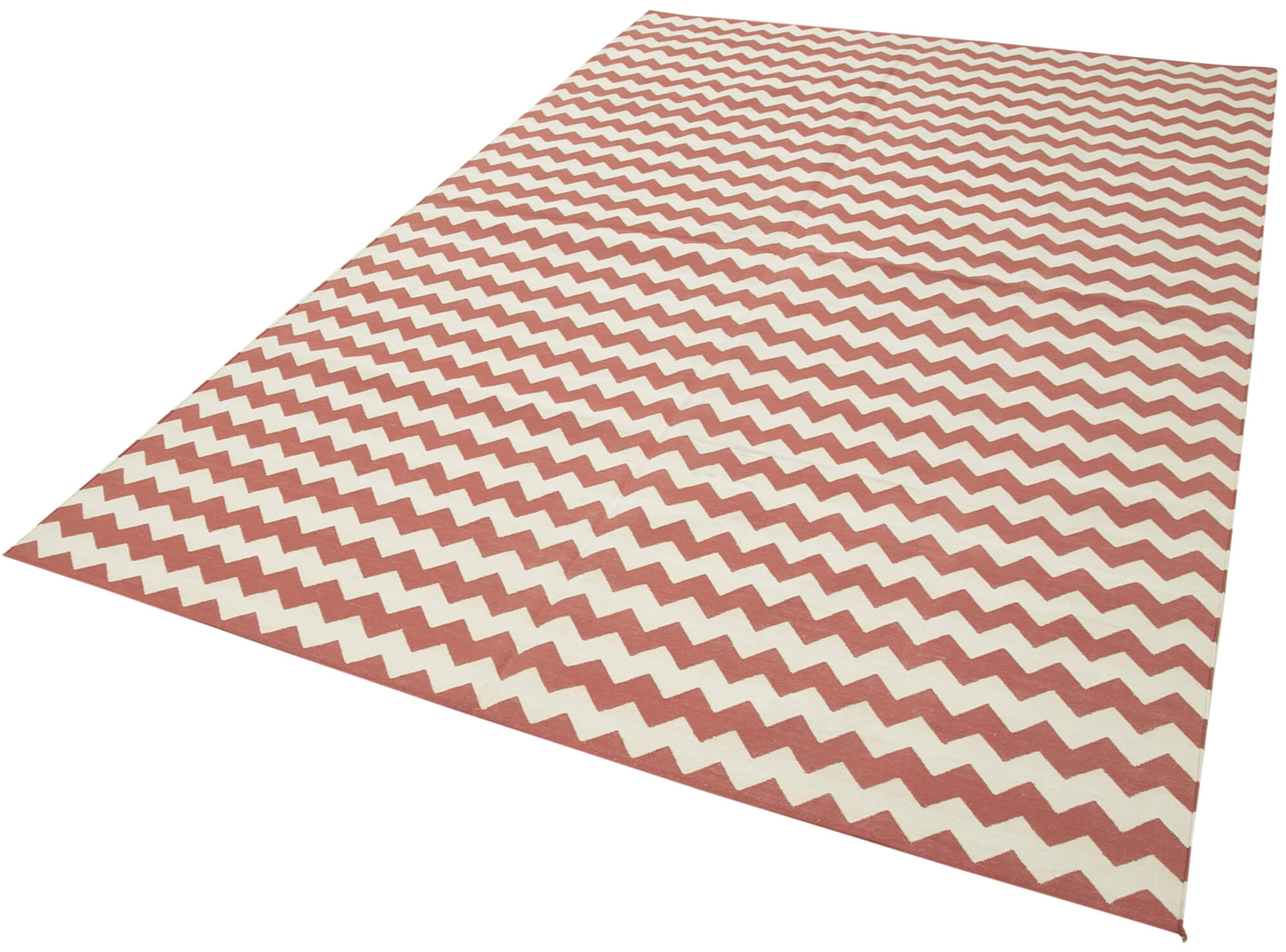 Handmade Wool Area Rug - Red Geometric Vintage Turkish Carpet 6'x8'10'' Bohemian Style