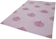 Handmade Wool Area Rug – Purple Geometric Style Carpet | Cotton Wool Rug 6'3''x8'11''