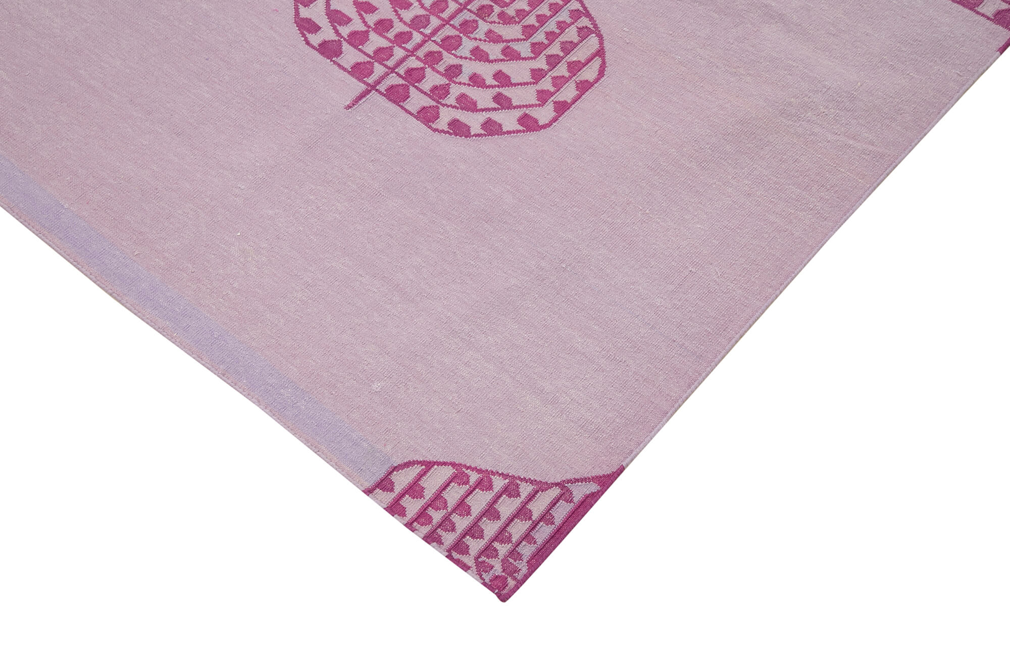 Handmade Wool Area Rug – Purple Geometric Style Carpet | Cotton Wool Rug 6'3''x8'11''