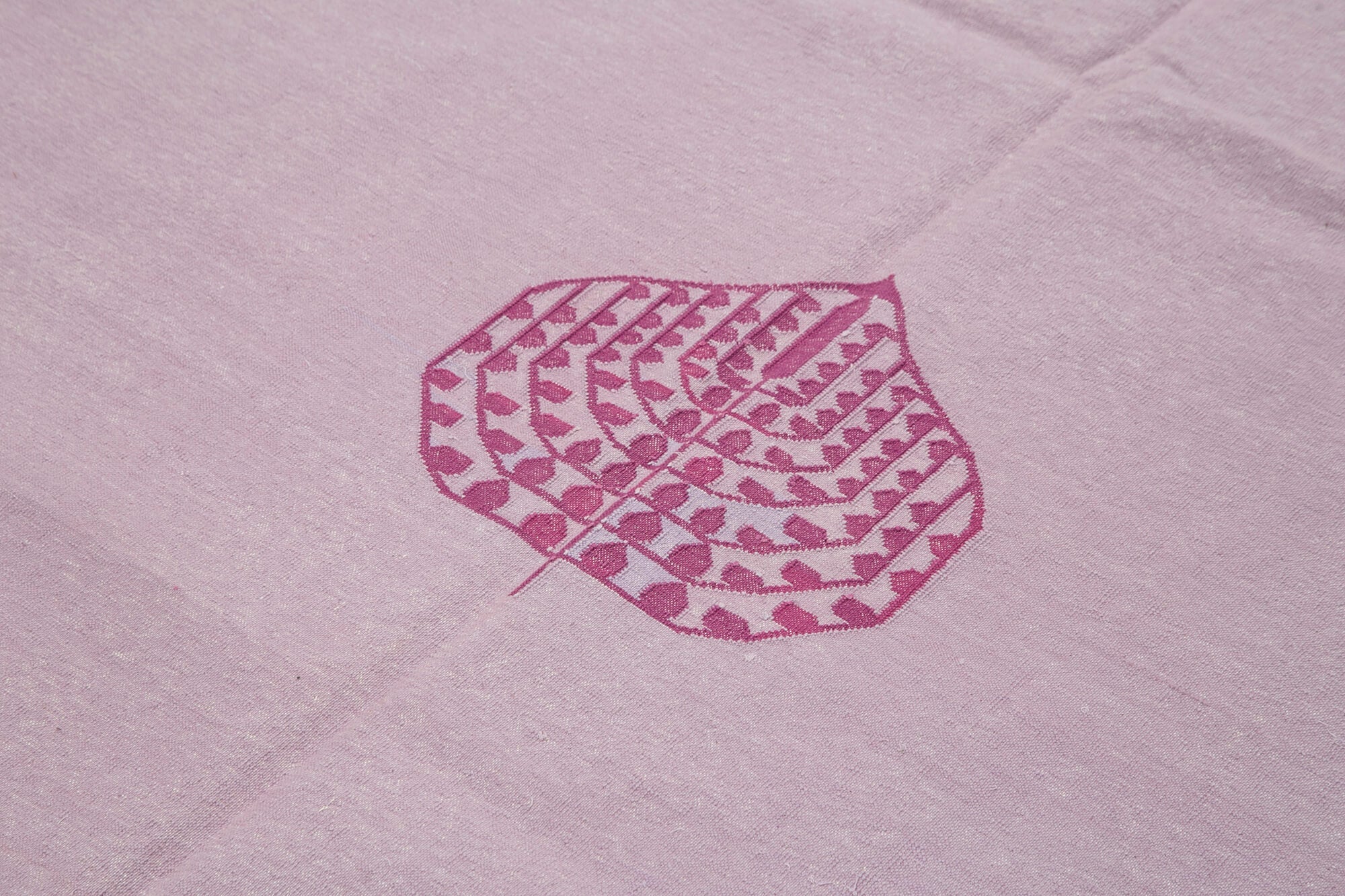 Handmade Wool Area Rug – Purple Geometric Style Carpet | Cotton Wool Rug 6'3''x8'11''