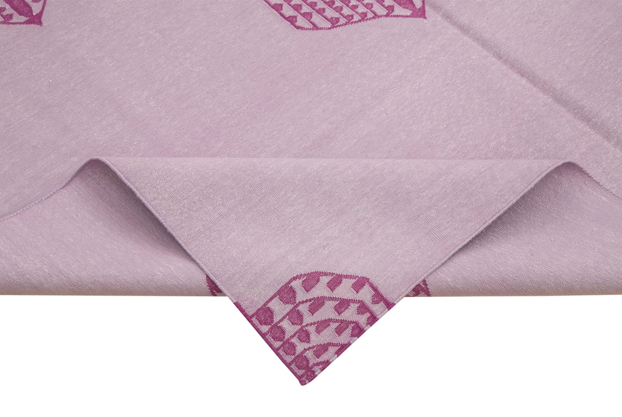 Handmade Wool Area Rug – Purple Geometric Style Carpet | Cotton Wool Rug 6'3''x8'11''