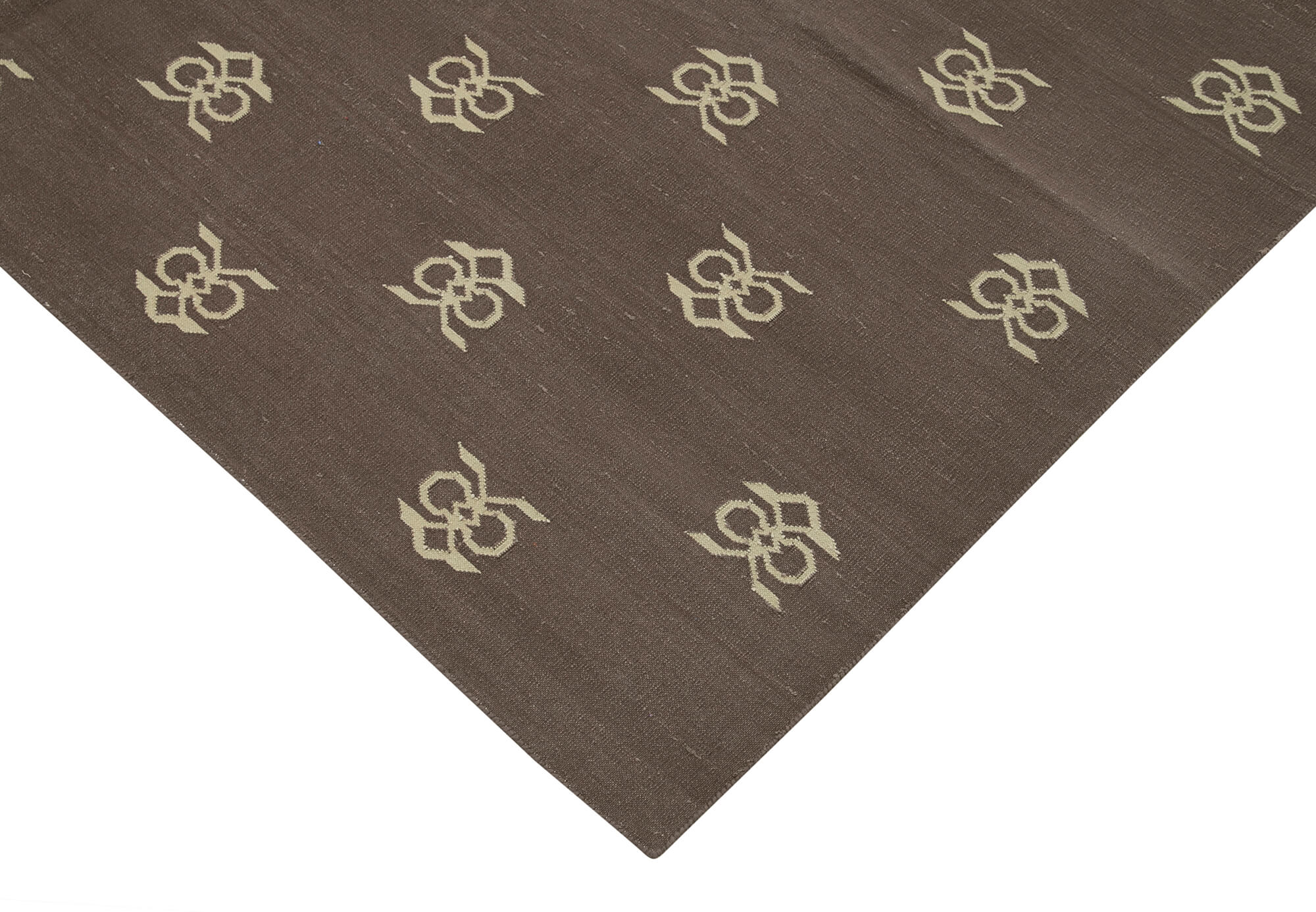 Handmade Wool Area Rug – Vintage Geometric Brown 6x9 Cotton Wool Rug