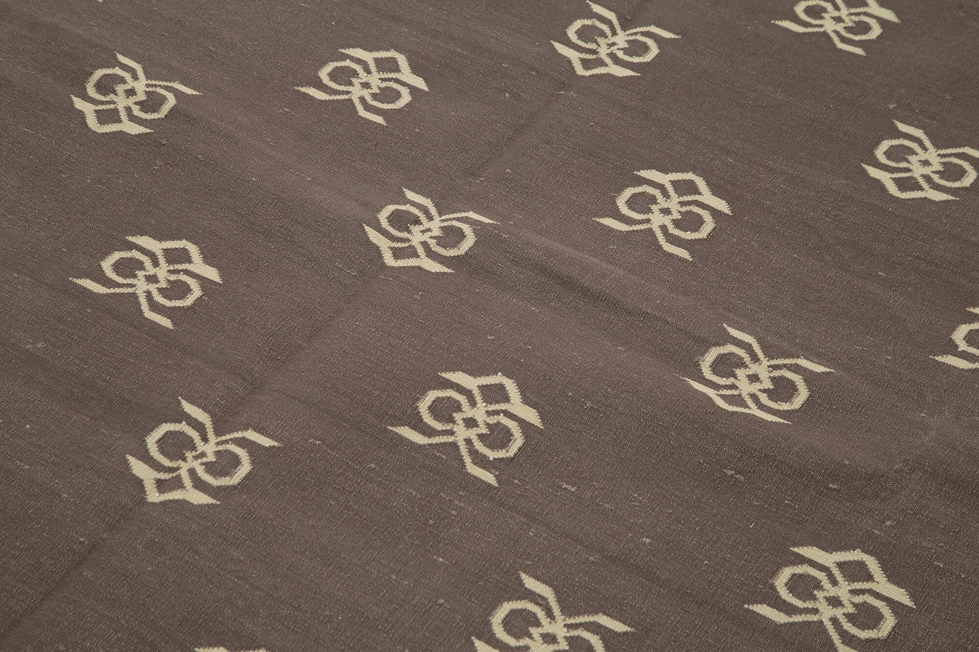 Handmade Wool Area Rug – Vintage Geometric Brown 6x9 Cotton Wool Rug