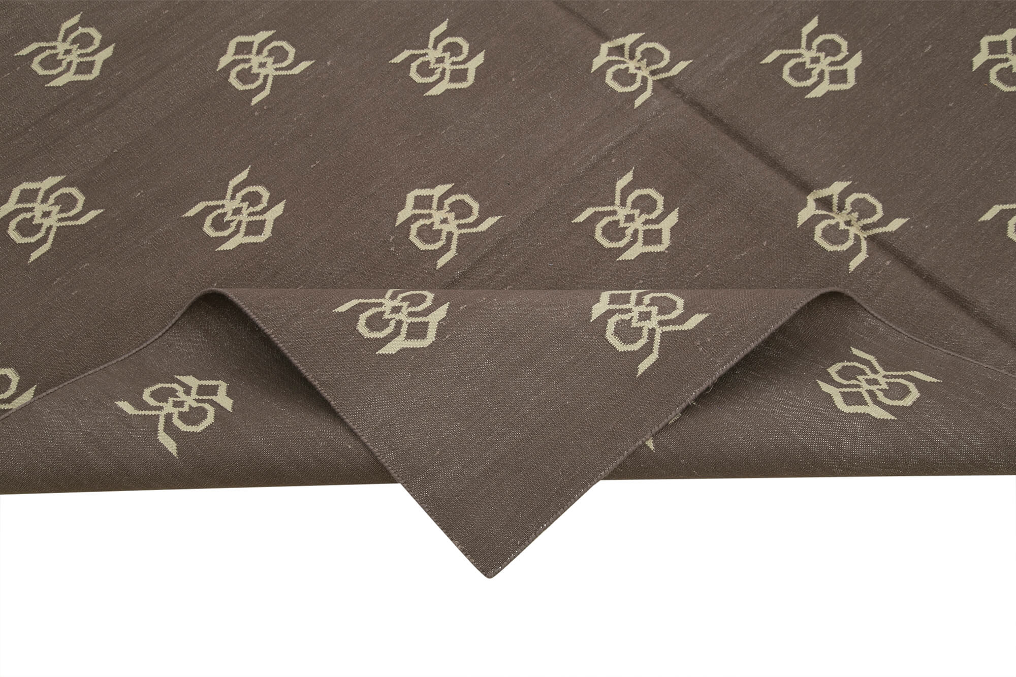 Handmade Wool Area Rug – Vintage Geometric Brown 6x9 Cotton Wool Rug