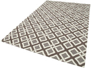 Handmade Area Rug - Brown Geometric Cotton Wool 6x9 Feet Durable Soft Flooring