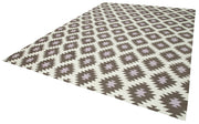 Handmade Area Rug - Brown Geometric Cotton Wool Durable Turkish Wool Carpet 9'9''x13'4''