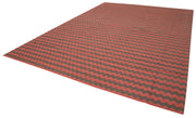Duri Brown Geometric Cotton Wool Handmade Area Rug 10'0'' x 13'9''