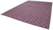 Handmade Wool Area Rug – Purple Geometric Cotton Wool Rug 10'2''x13'9''