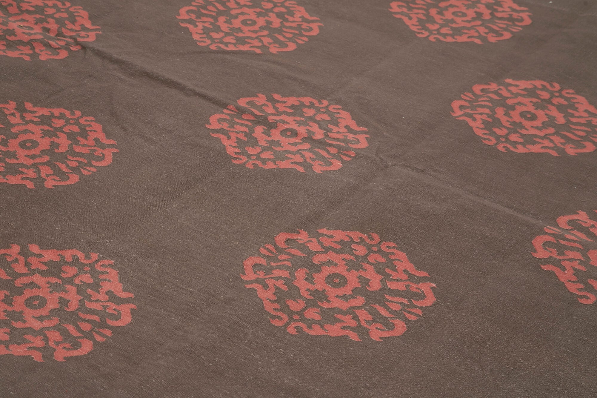 Duri Brown Geometric Cotton Wool Handmade Area Rug 10'3'' x 13'9''