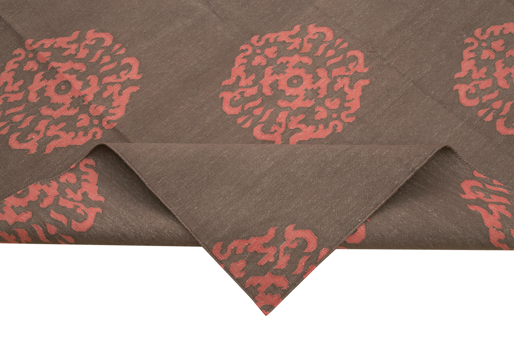 Duri Brown Geometric Cotton Wool Handmade Area Rug 10'3'' x 13'9''