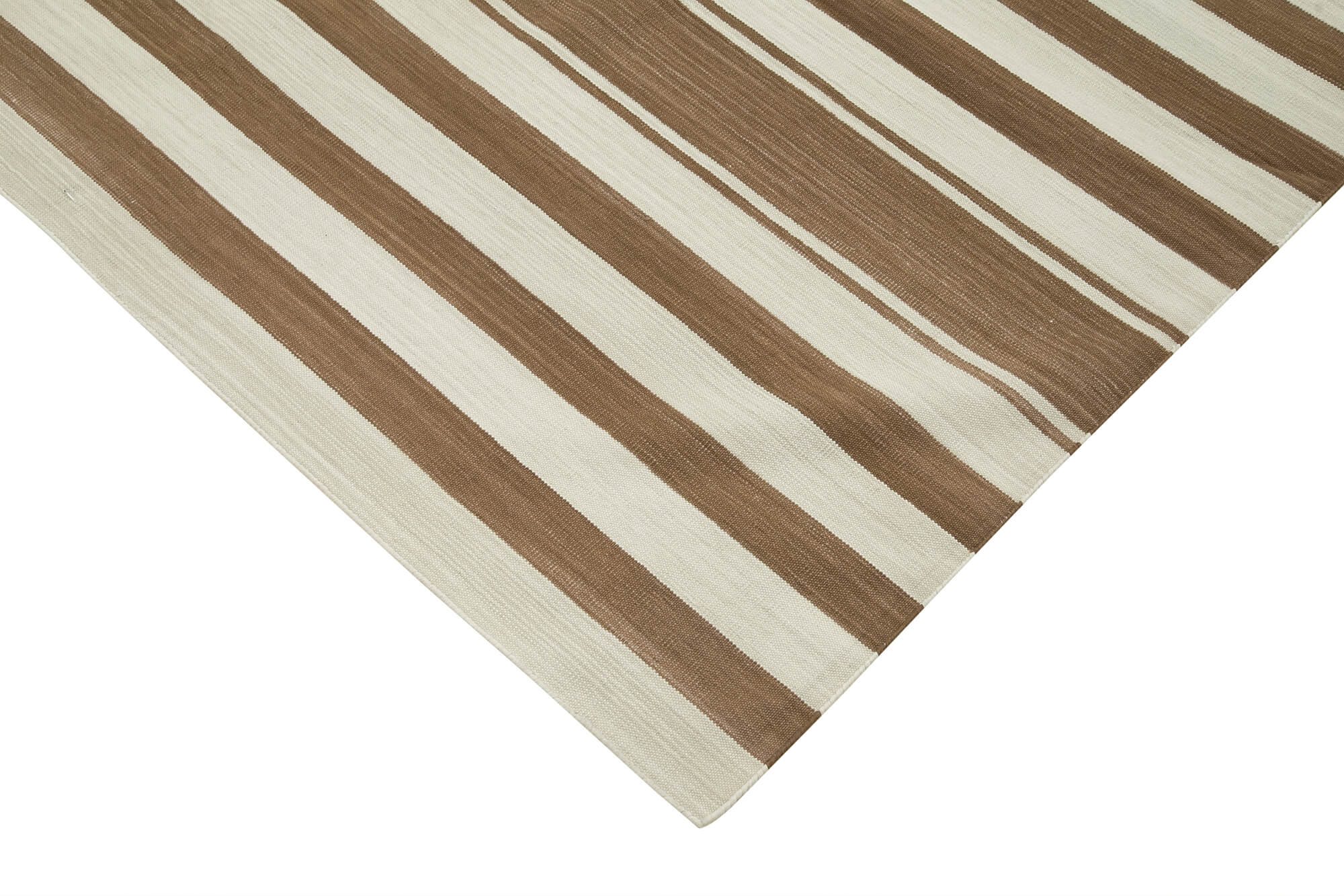 Handmade Wool Area Rug – Brown Geometric Cotton Wool Rug 7'10"x10' Durable Soft