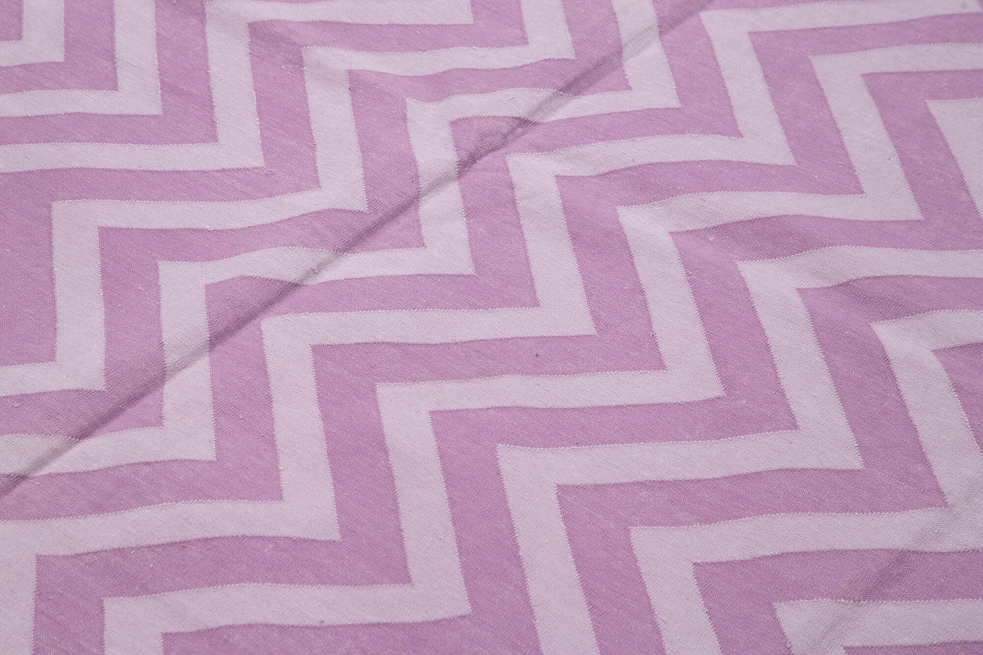 Handmade Wool Area Rug - Purple Geometric Cotton Wool Rug 7'11'' x 9'8''
