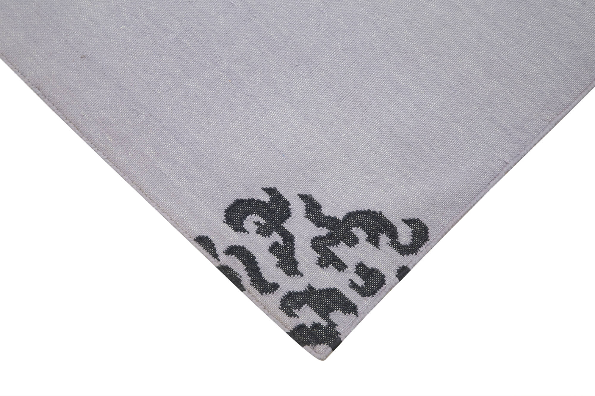 Handmade Wool Area Rug - Purple Geometric Style Carpet 7'10"x9'10" Cotton Wool Blend