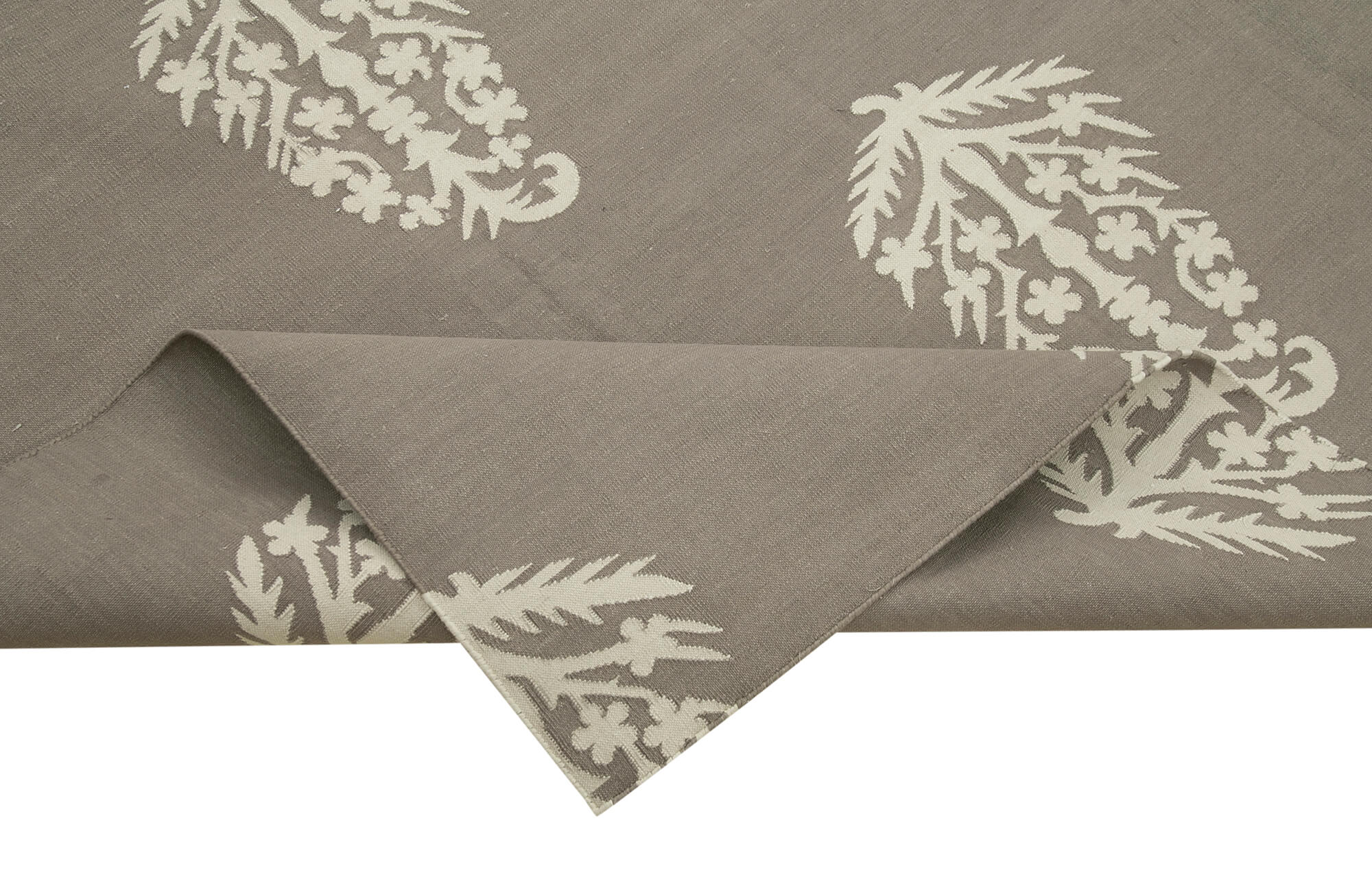 Handmade Area Rug - Brown Geometric Design Cotton Wool Rug 8'x10' Durable Floor Covering