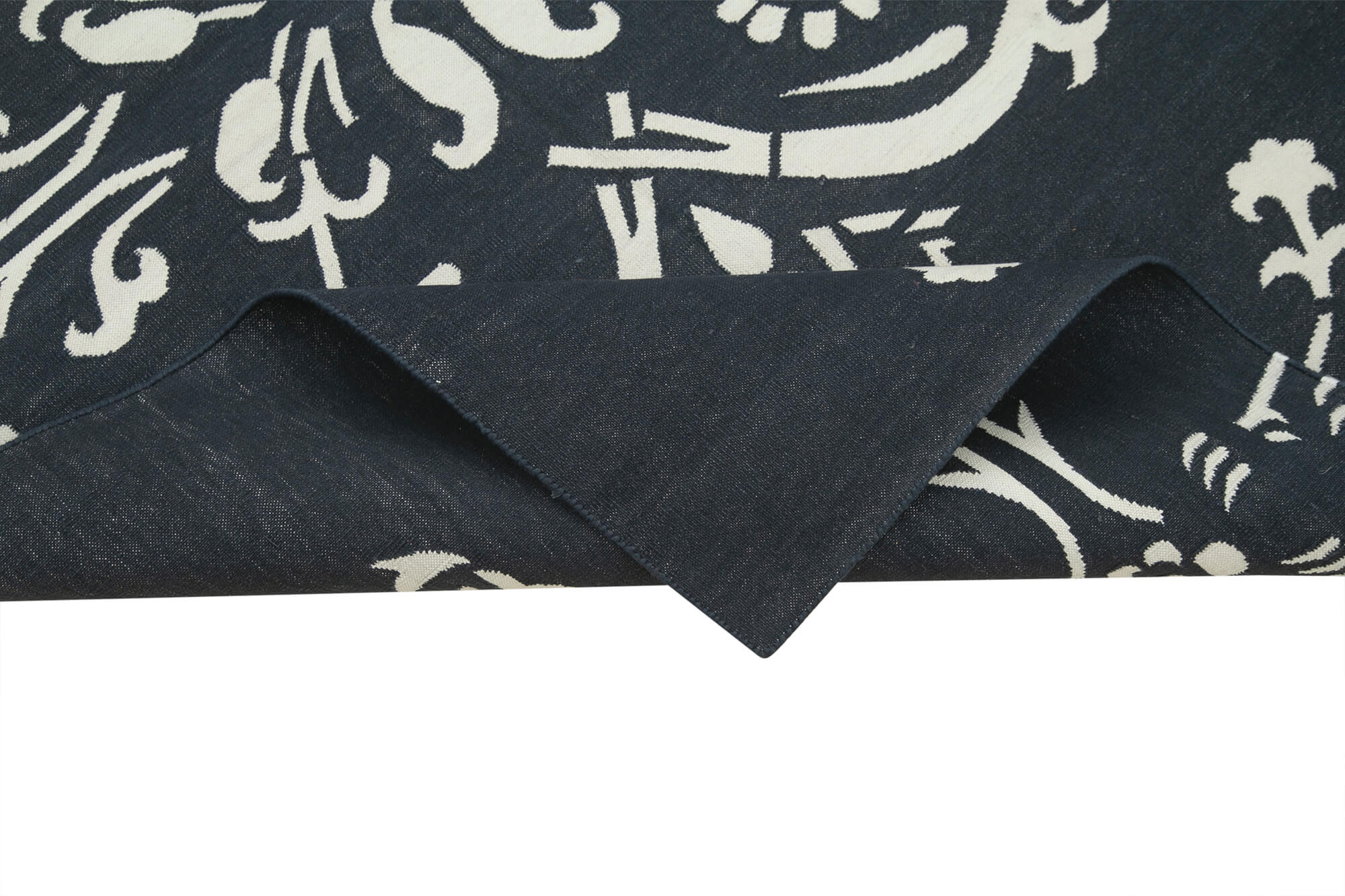 Handmade Wool Area Rug – Black Geometric Rug, Turkish Vintage Style Carpet 3'7"x5'7"