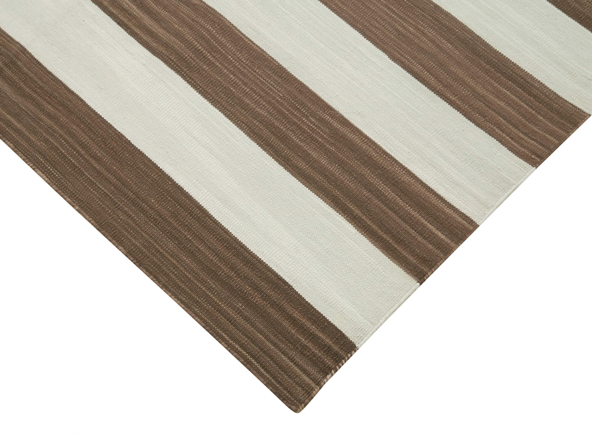 Handmade Area Rug – Brown Geometric Cotton Wool Turkish Wool Rug 3'7''x5'7''
