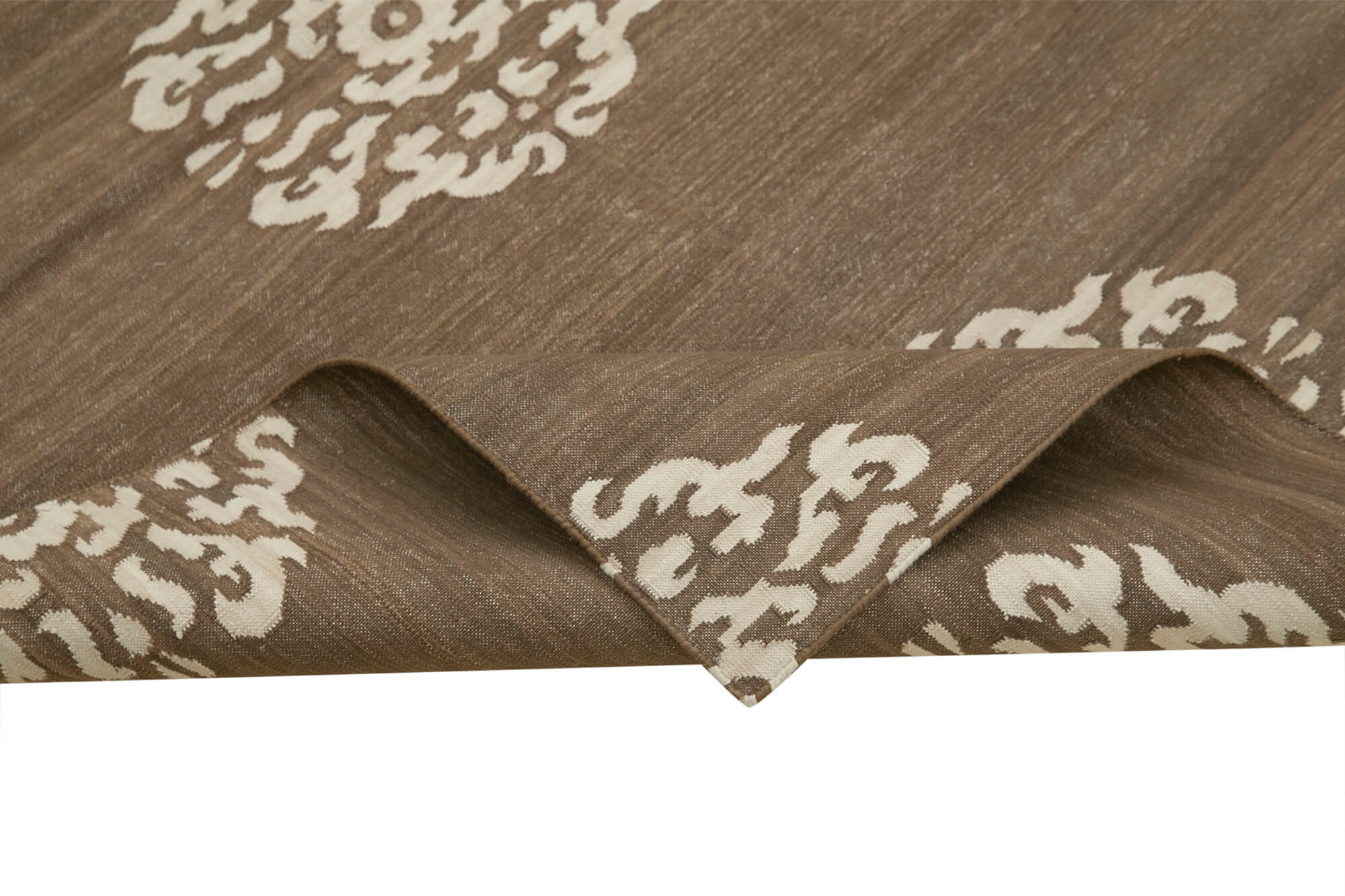 Duri Brown Geometric Cotton Wool Handmade Area Rug 3'7'' x 5'5''