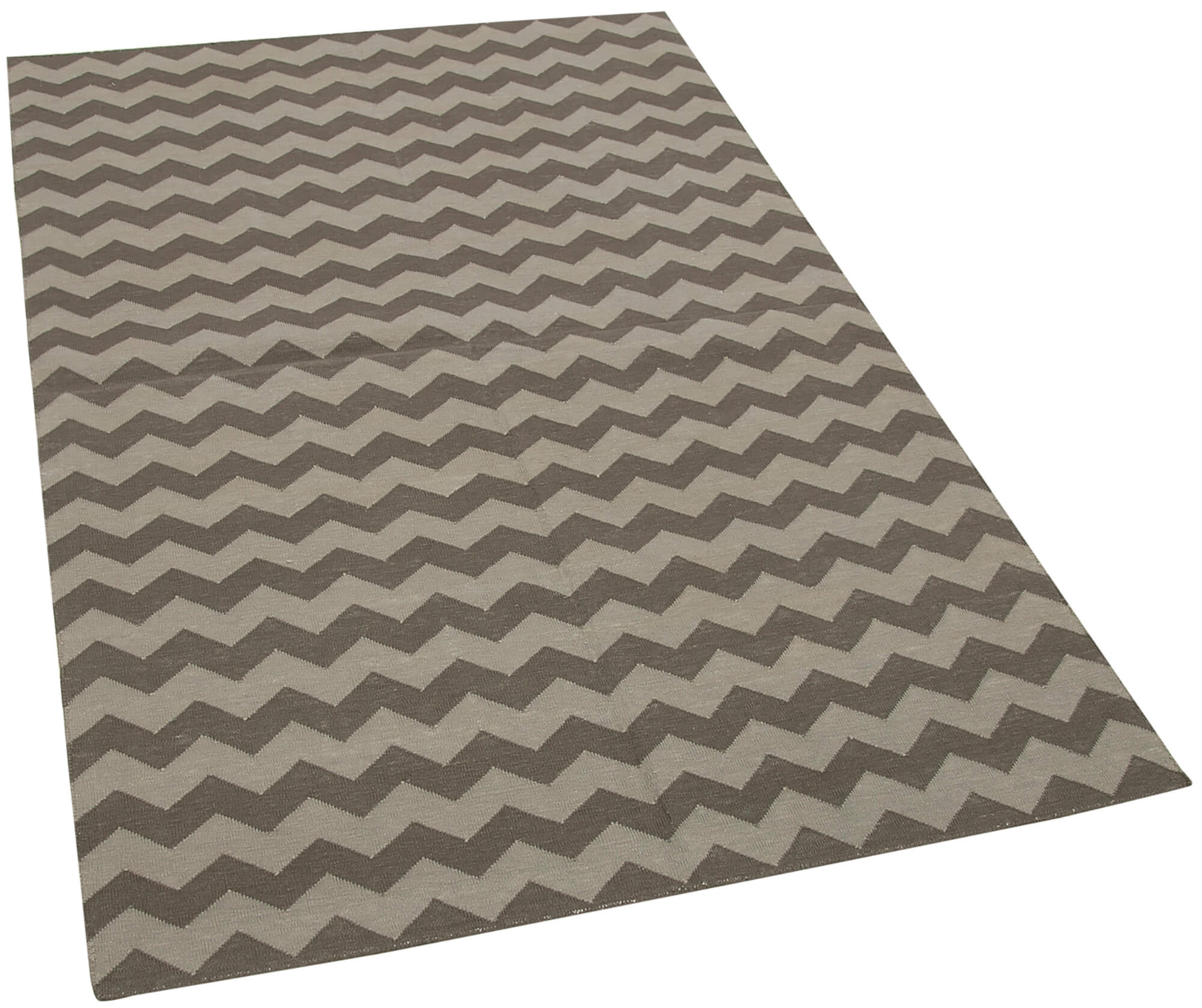 Handmade Wool Area Rug - Brown Geometric Cotton Wool Rug 3'6''x5'5'' | Artisan Woven Carpet