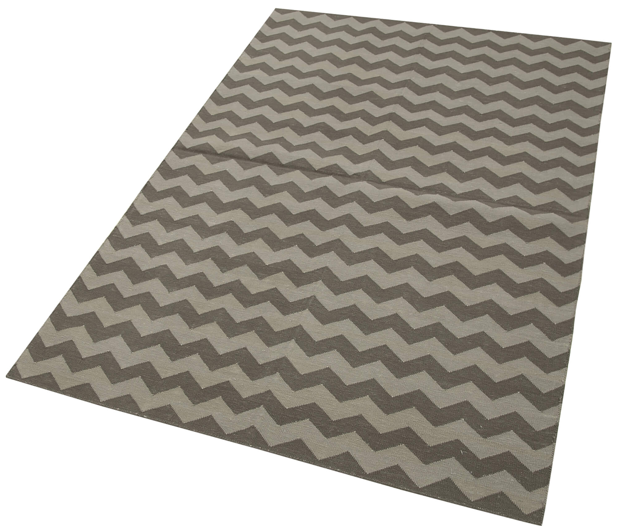 Handmade Wool Area Rug - Brown Geometric Cotton Wool Rug 3'6''x5'5'' | Artisan Woven Carpet