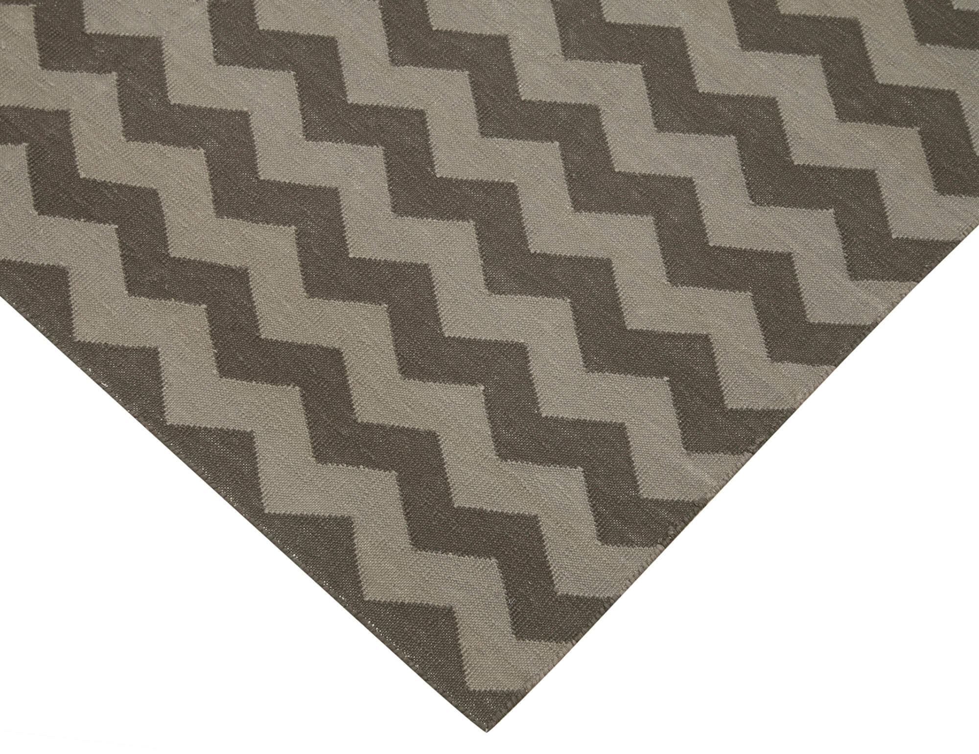 Handmade Wool Area Rug - Brown Geometric Cotton Wool Rug 3'6''x5'5'' | Artisan Woven Carpet